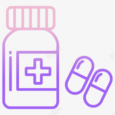 药物病毒163轮廓梯度图标