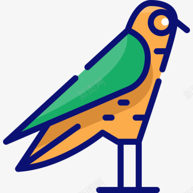 鸟类埃及72线形颜色图标