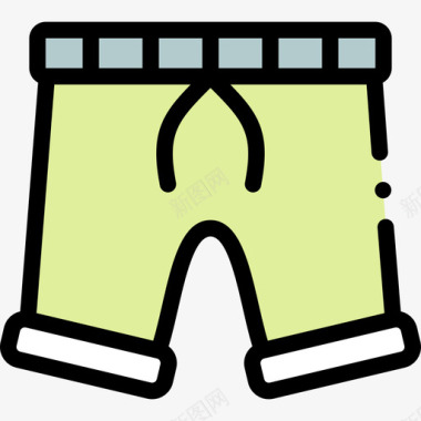 短裤35号游泳池线性颜色图标