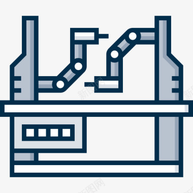 机械臂工业过程46线性颜色图标