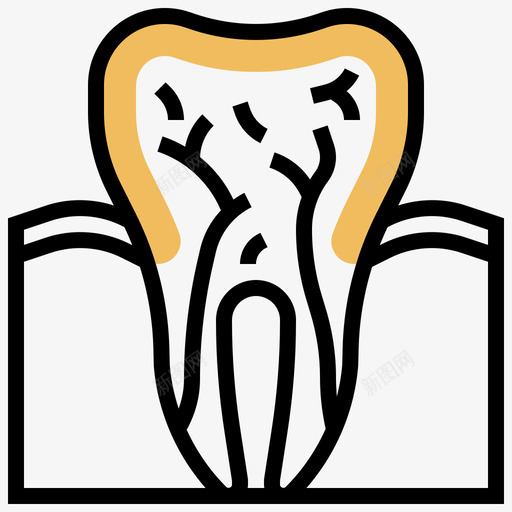 牙齿人体器官18黄色阴影svg_新图网 https://ixintu.com 牙齿 人体 器官 黄色 阴影