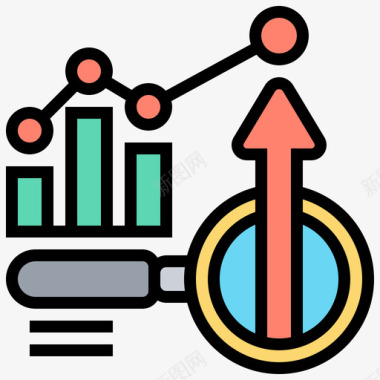 数据研究与分析6线性颜色图标