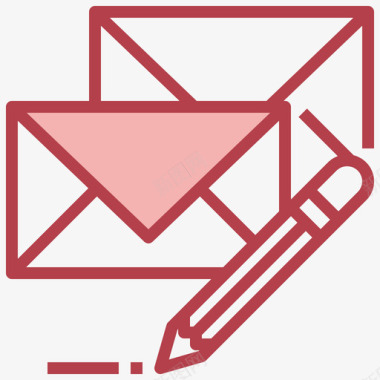 电子邮件对话资产27红色图标