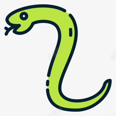 蛇宠物12线性颜色图标
