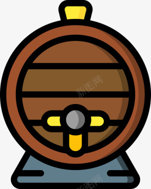 桶葡萄酒12线性颜色图标