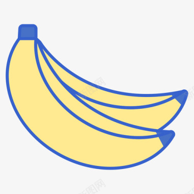 香蕉热带57线形颜色图标