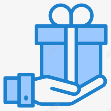 礼品盒礼物34蓝色图标