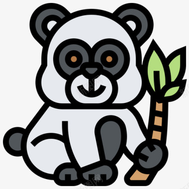 熊猫中国新年80线颜色图标