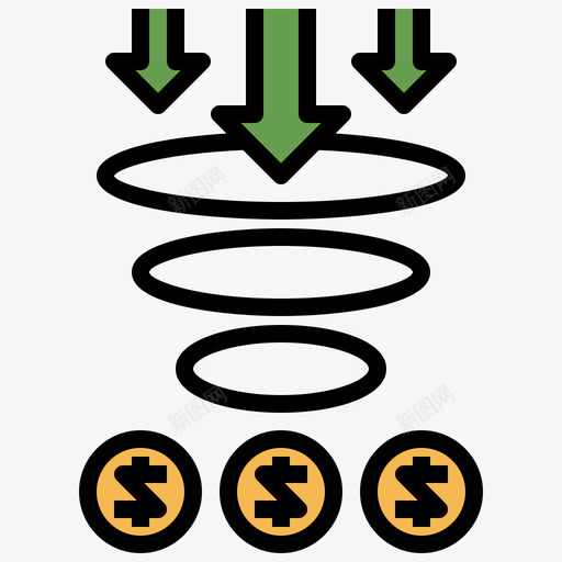 漏斗商业和营销线性颜色svg_新图网 https://ixintu.com 漏斗 商业 营销 线性 颜色