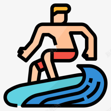 冲浪极限运动4线性颜色图标