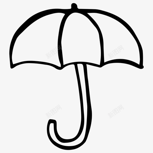 雨伞涂鸦svg_新图网 https://ixintu.com 雨伞 涂鸦
