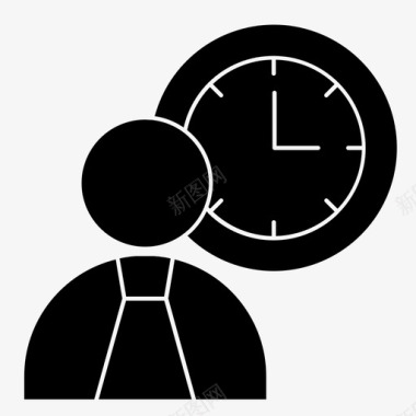 工作时间业务时钟图标