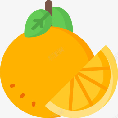橙色水果和蔬菜59扁平图标