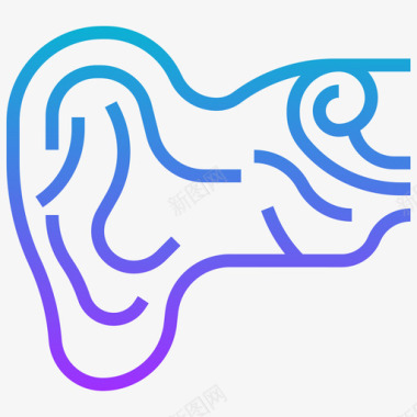 耳朵人体器官16梯度图标