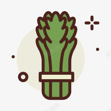 芦笋蔬菜1原色图标
