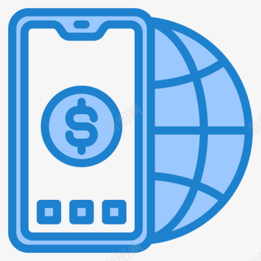 手机商务和金融121蓝色图标