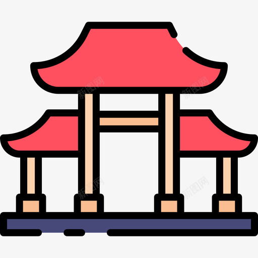 牌坊中国93线颜色svg_新图网 https://ixintu.com 牌坊 中国 颜色