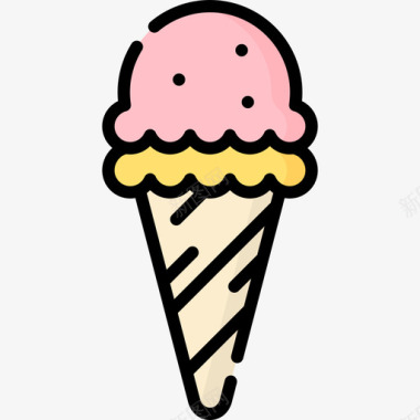 冰淇淋夏季187线性颜色图标