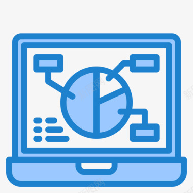 饼图商业和金融121蓝色图标