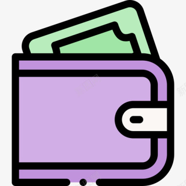 钱包商务445线性颜色图标