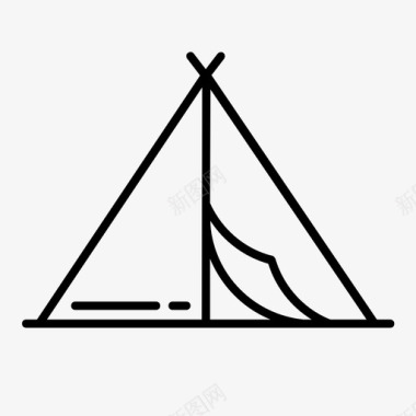 帐篷野营徒步旅行图标