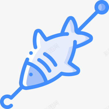 烤肉串海鲜17蓝色图标