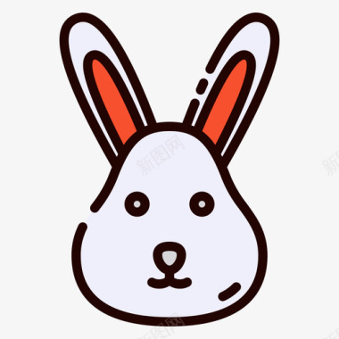 兔子146春天线性颜色图标