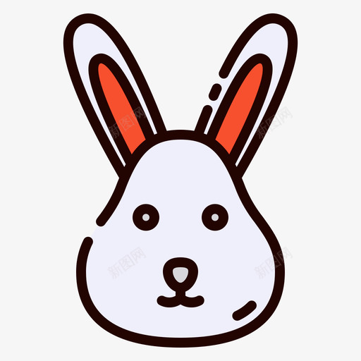 兔子146春天线性颜色svg_新图网 https://ixintu.com 兔子 春天 线性 颜色