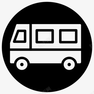 公共汽车小型公共汽车运输工具图标