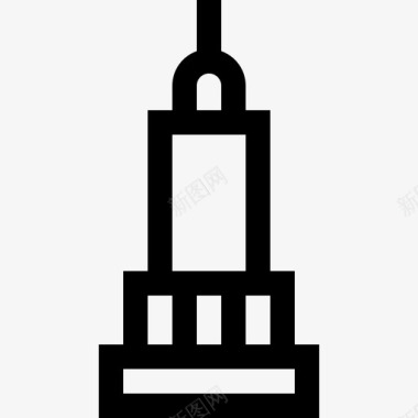 帝国大厦地标和纪念碑28座线性图标