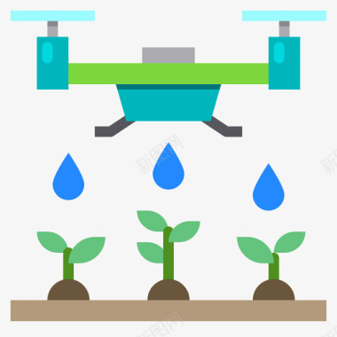 无人机智能农场67扁平图标