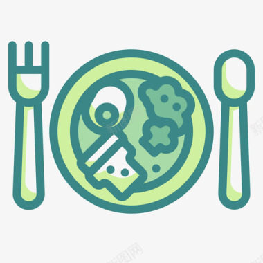 菜肴健康食品47双色图标