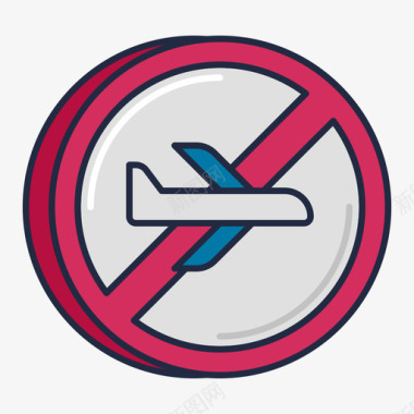 取消航空公司2线性颜色图标