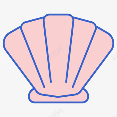 贝壳热带57线形颜色图标