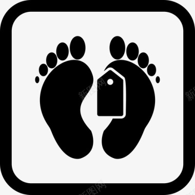 脚趾标签死亡尸体图标
