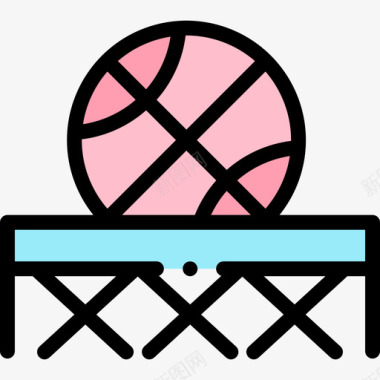 篮球儿童玩具28线性颜色图标