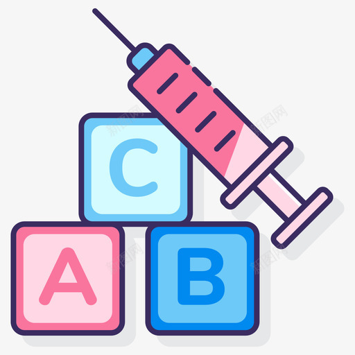 疫苗药物3线性颜色svg_新图网 https://ixintu.com 疫苗 药物 线性 颜色