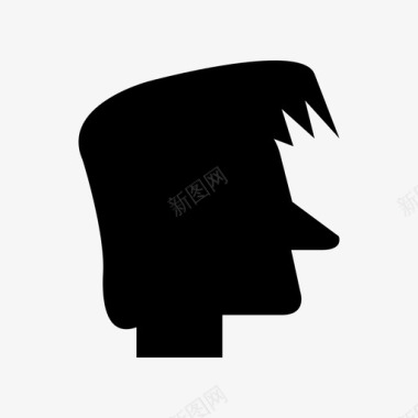 男性头发头部图标