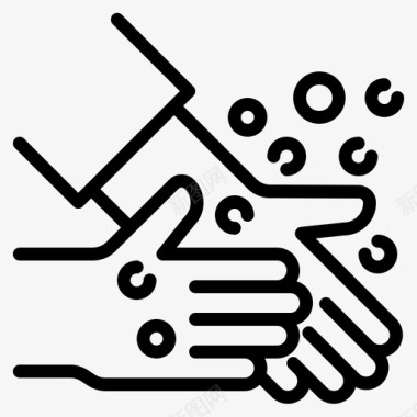 洗手洗手1线性图标