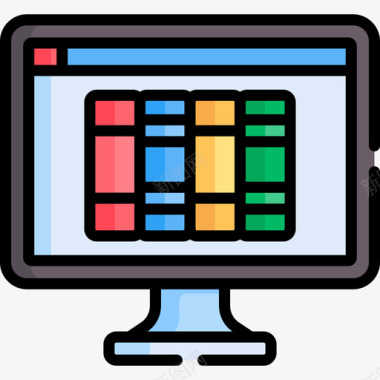 在线图书馆在线学习122线颜色图标