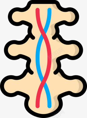 脊髓神经学1线状颜色图标