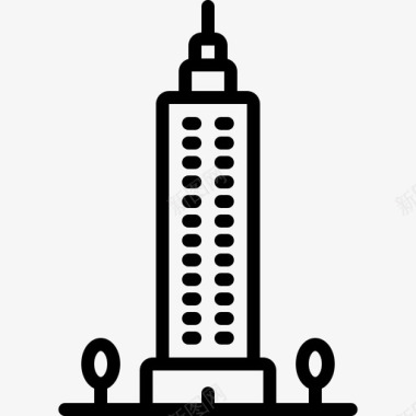 摩天大楼公寓建筑图标