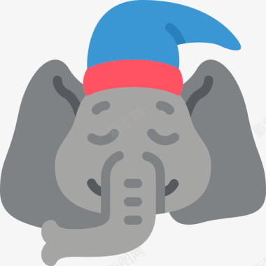 大象睡眠时间平坦图标