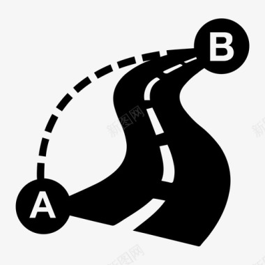 捷径从a到b旅程图标