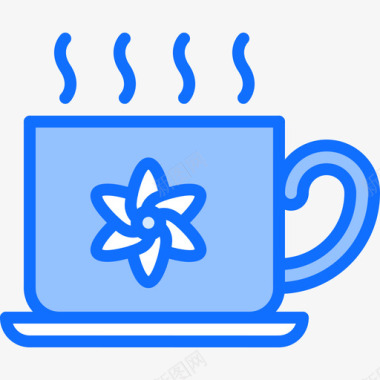 凉茶46号咖啡厅蓝色图标