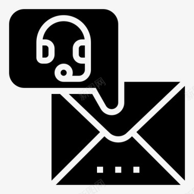 电子邮件客户支持10字形图标
