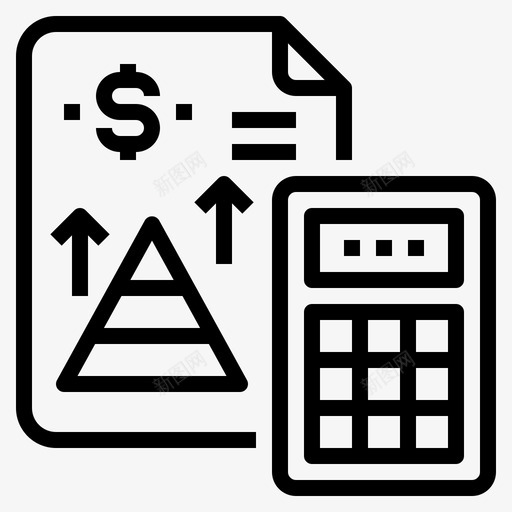 计算器商业策略43线性svg_新图网 https://ixintu.com 计算器 商业 策略 线性