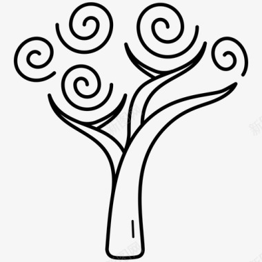 树抽象风格化的树图标