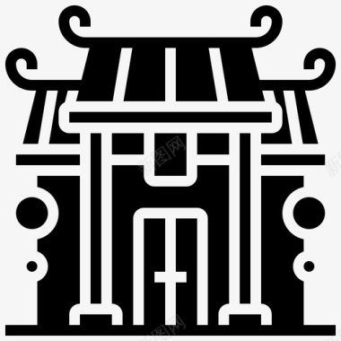 门中国新年78雕文图标