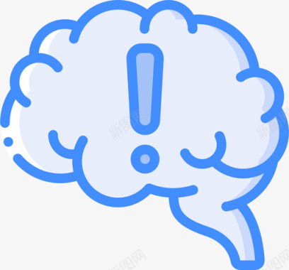 大脑神经学3蓝色图标